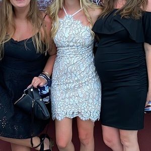 Delicate Darling Beige & Ivory Lace Bodycon Dress